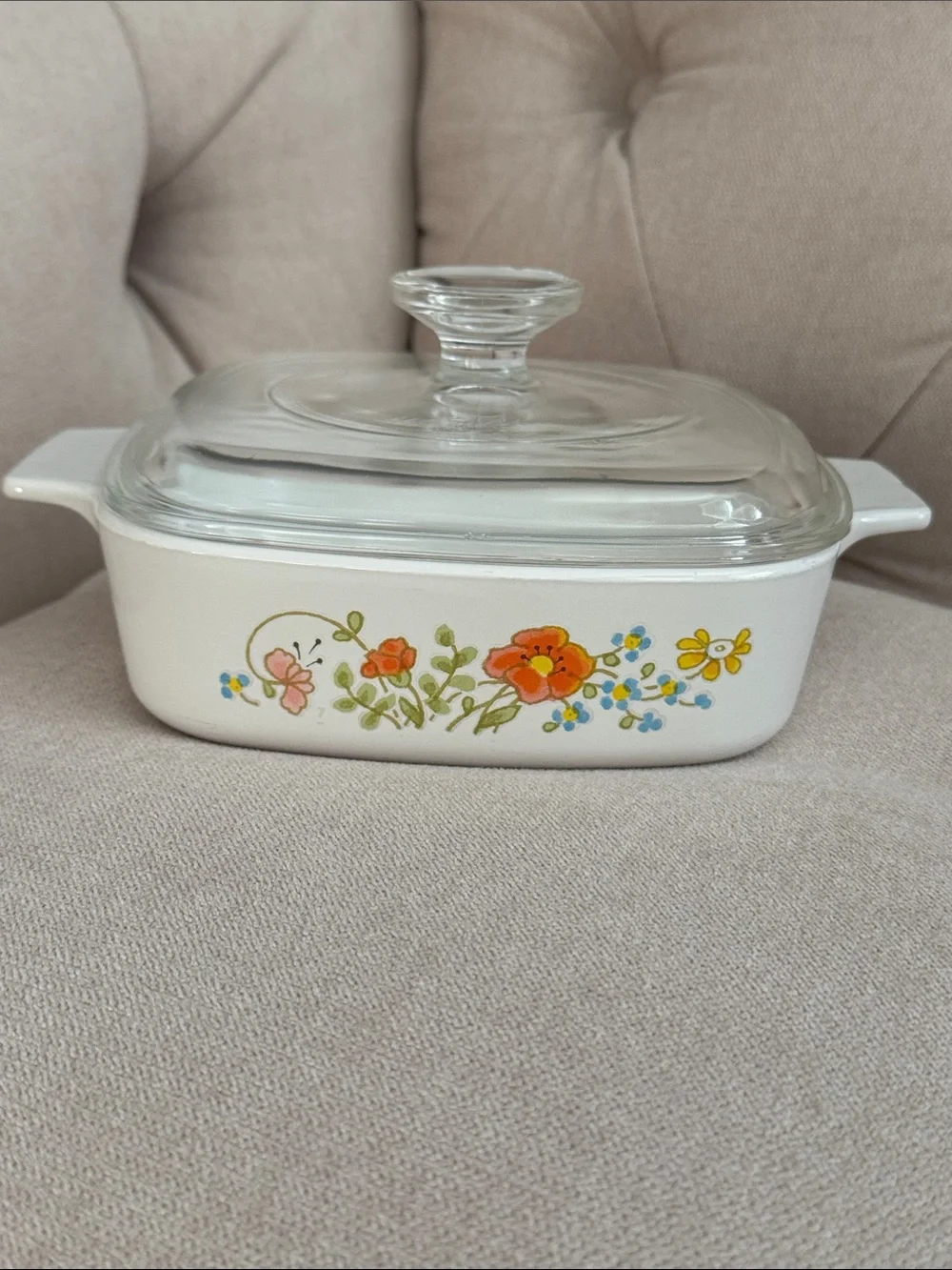 Vintage Corning Ware Wildflower 1-quart casserole dish with Lid